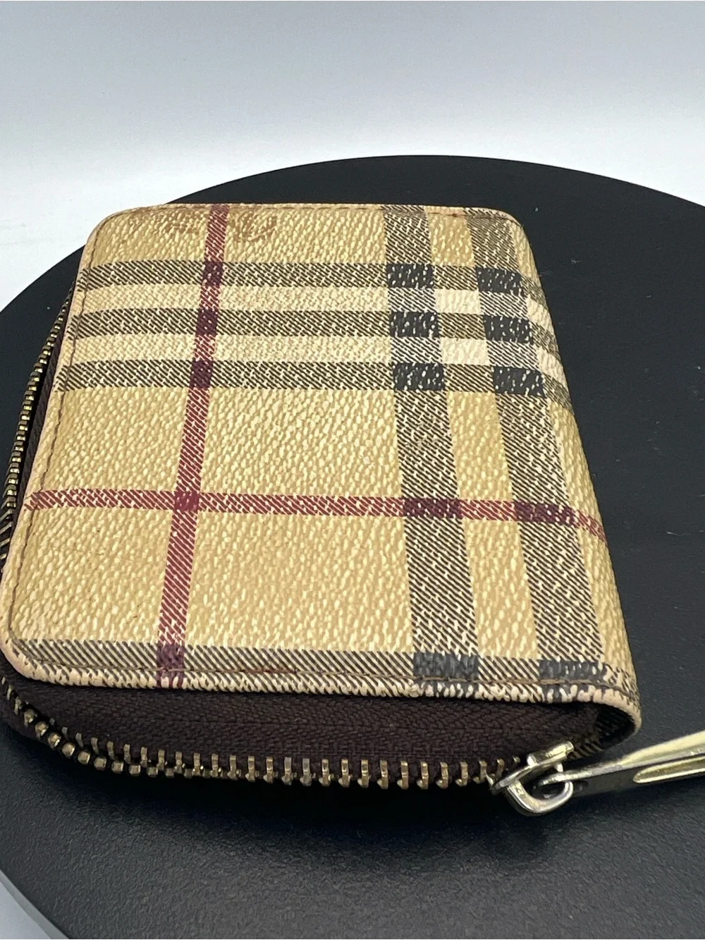 Burberry Nova Check zip-around coin purse/card wallet